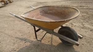 Steel wheelbarrow