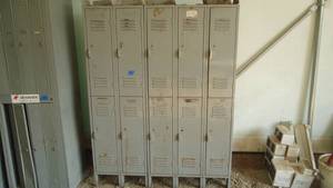 One bank of 10 lockers