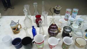 Vases, mugs, beer stein, bowls, etc