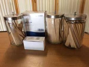 Lot Of Select Medical Adult Non-Sterile Tongue Blades Depressors With Glass Jars