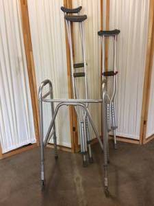 Lot Of Crutches &amp Walker