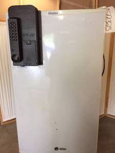Haier HMSE03WAWW 3.3 Cu-Ft Compact Refrigerator With Elock Combination System (Need To Call Manufacturer For Combination) - Excellent Working Condition