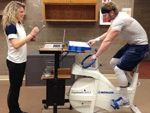 lot 10 image: WOWOW MSRP $3000 Monark 828E Ergomedic Testing Cycle PT Leg Exercise Ergometer Physical Therapy Bike - See YouTube - Like New Condition Featured In Many College Exercise Programs - See Pictures From Campuses
