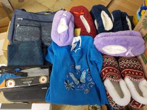 Purse, Slippers and Clothing Variet...