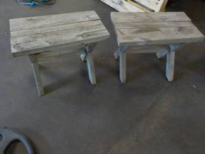 2 Rustic Benches 24 x 14 x 18...