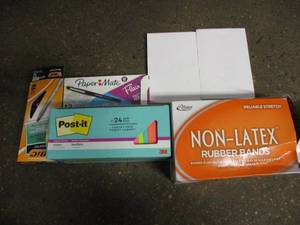 Rubber Bands, Sticky Notes, Pens an...