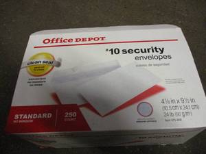Office Depot #10 Security Envelopes...