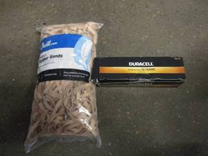 Rubber Bands and 36 AA Duracell Bat...