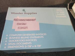 lot 44 image: 600 ct Box of #9 Security Envelopes...