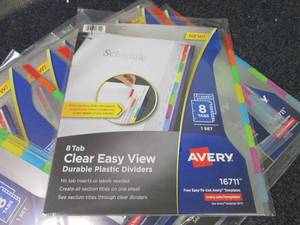 lot 50 image: Avery Durable 8 Tab Plastic Divider...