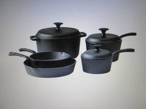lot 158 image: 8-Pc. Pre-Seasoned Cast Iron Cookwa...
