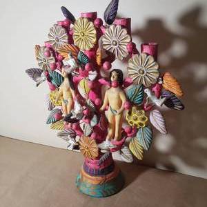 lot 2 image: Adam & Eve Latin Clay Tree
