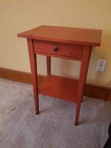 lot 208 image: Bright Red Mission Side Table