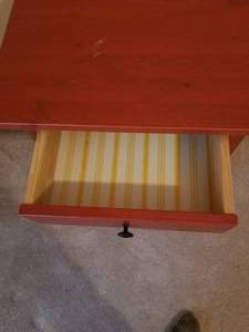 lot 207 image: Bright Red Mission Side Table