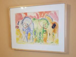lot 31 image: Alexandra Boies Fine Art Watercolor- Circus Suffolks