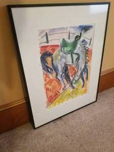 lot 32 image: Alexandra Boies Fine Art Watercolor- Bronco