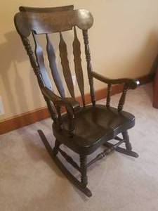 lot 210 image: Amazing Carved Walnut Rocking Chair