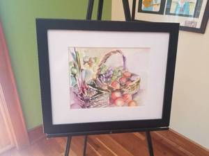 lot 34 image: Fine Art Watercolor Print- Fruit Basket
