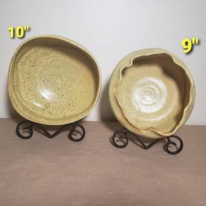 lot 94 image: Larger Hand Thrown Bowl pairing by Gary Crawford