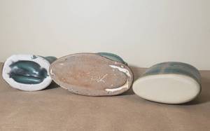 lot 183 image: Turquoise Glaze Flower Vase Grouping