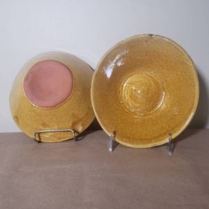 lot 131 image: Terracotta Clay Thrown Serving Bowls