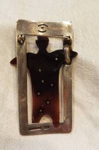 lot 75 image: Silver Silver and Tortoise Shell Artist Signed Brooch
