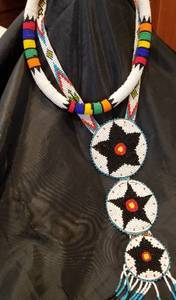 lot 47 image: Tribal Loomed Bead Necklace, lot of 2