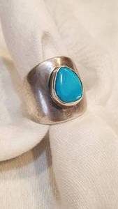 lot 42 image: Sleeping Beauty Turquoise Ring, size 8