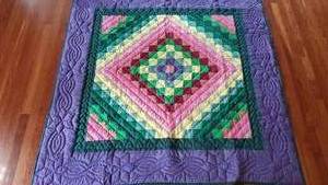 lot 123 image: Bright Diamond Burst Quilt  62 x 62