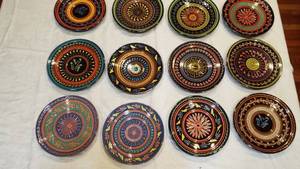 lot 48 image: Moroccan Spanish Negro Tapas Plates, set of 12