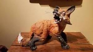 lot 112 image: Clay Red Fox Sculpture by artist R Edge