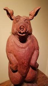 lot 82 image: Chainsaw Carved Wooden Dancing Pig