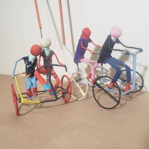lot 70 image: Folk Art Galimoto Bicycle Toy pair