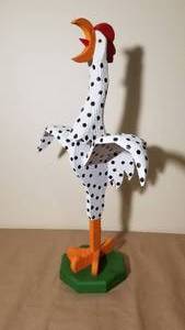 lot 67 image: Tall Folk Art Polka Dot Rooster by Bryan McNutt