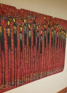 lot 9 image: Haunting Acrylic on Plywood Original Art by Travis Vallance