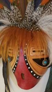 lot 59 image: Southwest Gourd Art Mask by D.R. Nance