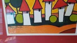 lot 97 image: Red Roofs on 6 Houses Original Art by Mary Franklin