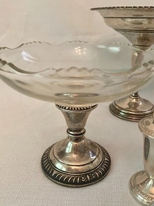 lot 36 image: Sterling Silver Candy Dishes and Salt and Pepper Shakers