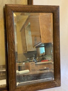 lot 50 image: Two Wood Framed Vintage Wall Mirrors