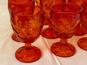 lot 51 image: Beautiful Orange Goblets Stemware