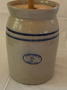 lot 62 image: Two Gallon Marshall Pottery Butter Churn