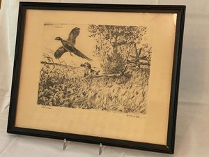 lot 170 image: Framed Vintage Black and White Etching by F. McCaleb