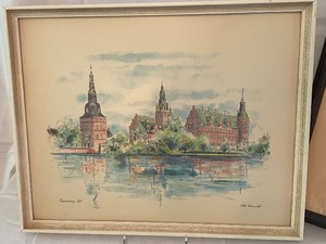 lot 169 image: Vintage Framed Colored Etching