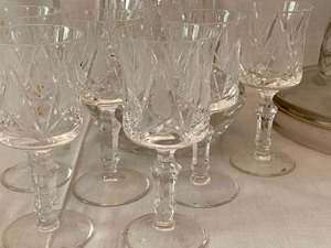 lot 130 image: Vintage Glassware including Oil Lamp and Stemware