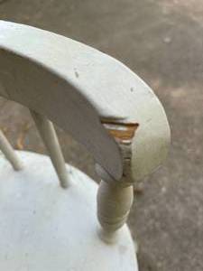 lot 280 image: White Wooden Vintage Chair