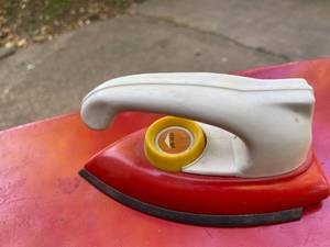 lot 350 image: Vintage Childs Ironing Board And Iron Toy