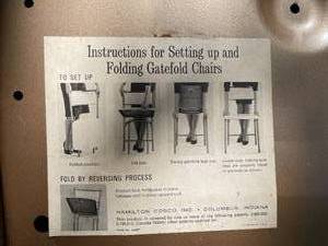 lot 369 image: 3 Vintage Folding Gateford Chairs