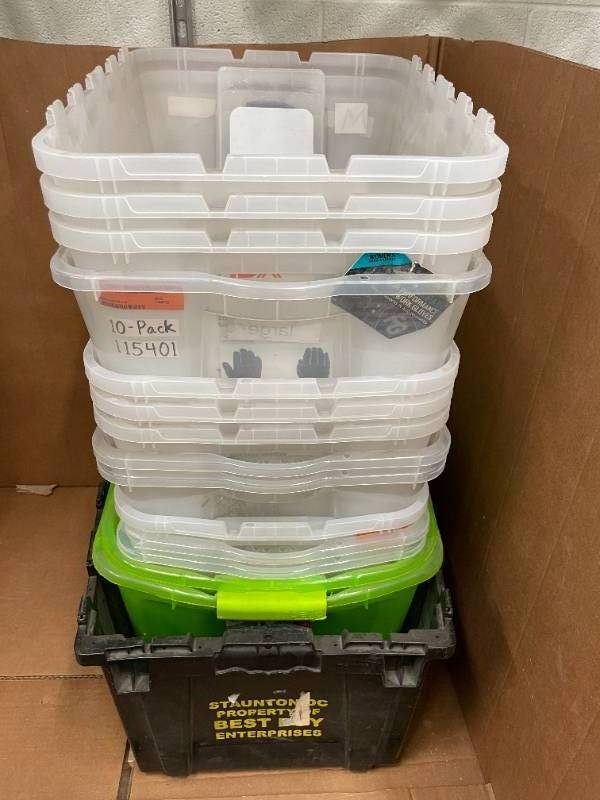 Large Lot of Plastic Storage Totes