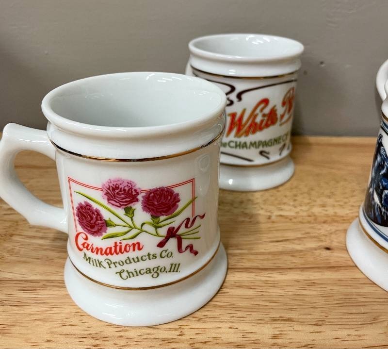 Lot of The Corner Store Franklin Porcelain Mug Collection Advertising Mugs