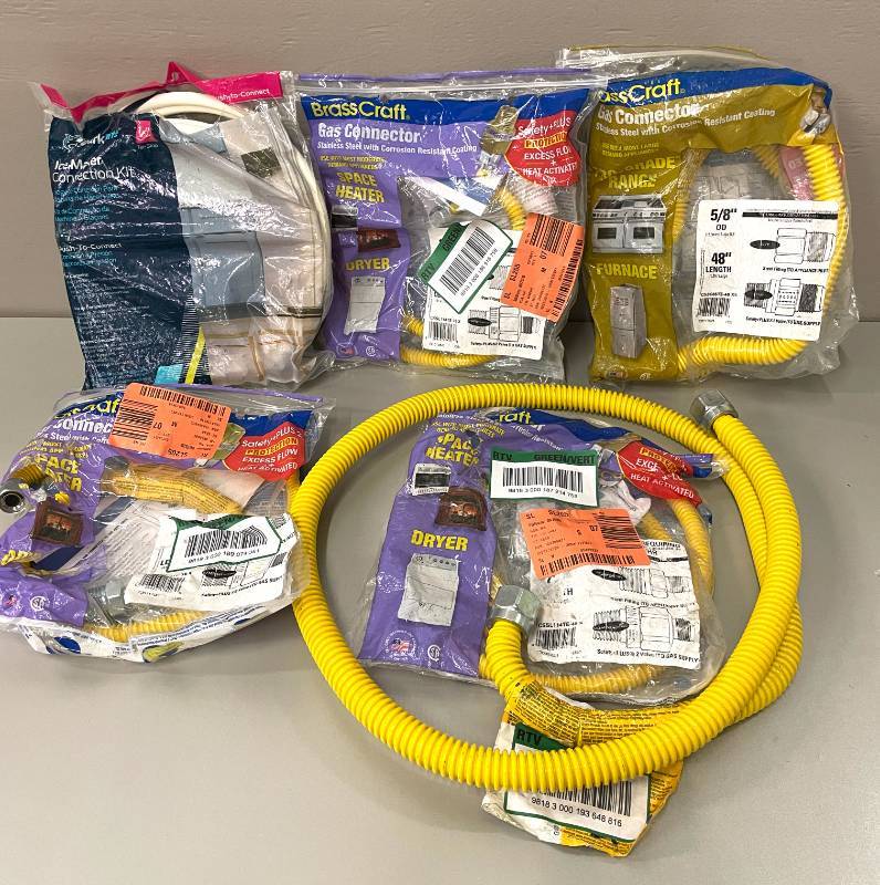 Lot of 6 Brass Craft Connector Hoses